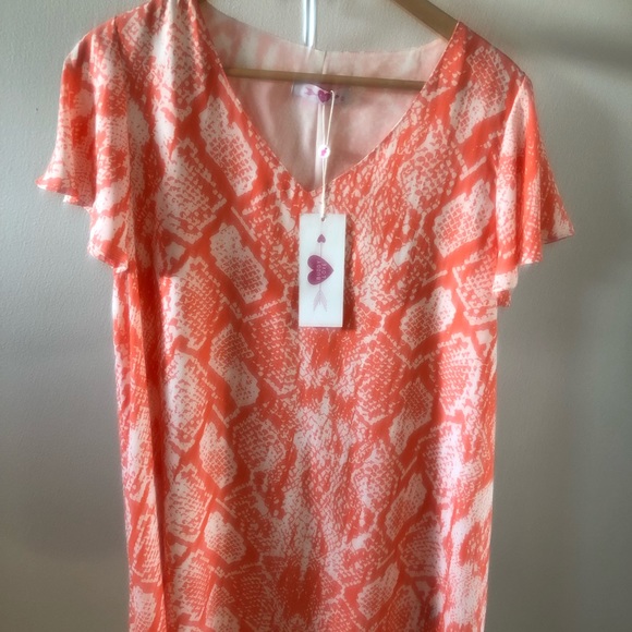 Buddy Love Dresses & Skirts - Buddy Love Orange Snakeskin Shift Dress